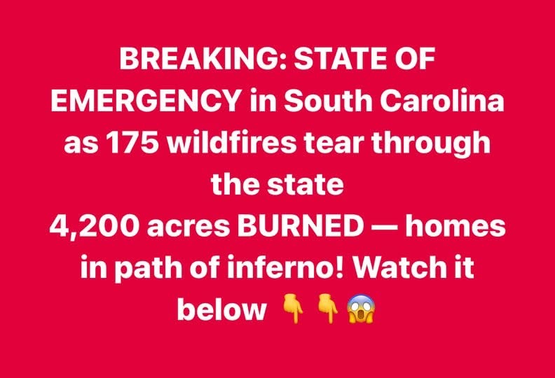 South Carolina Enters State of Emergency as Wildfires Rage Across the ...